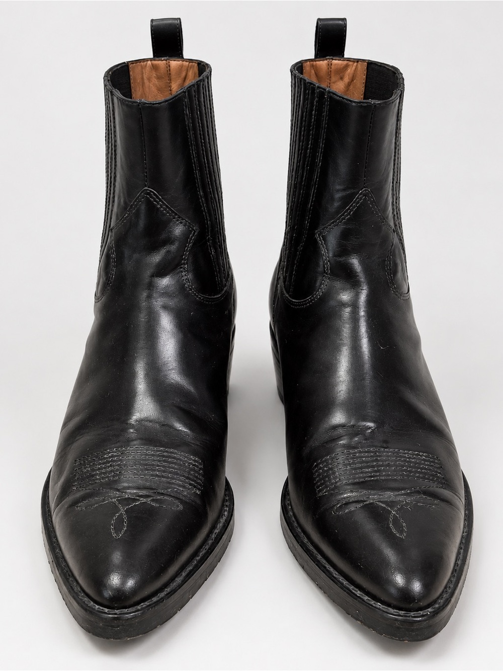 Toga Virilis Black Hard Leather Chelsea Boots – IT 40